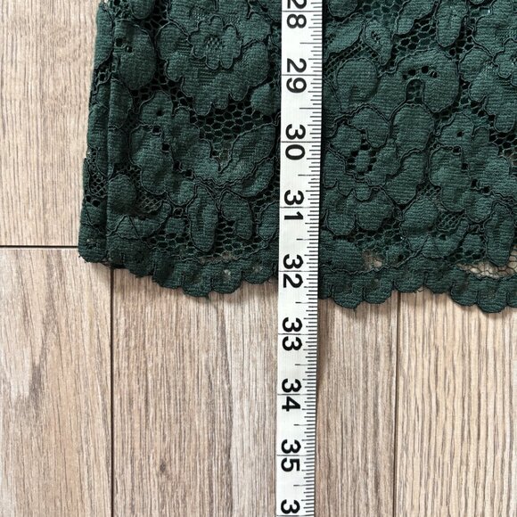 H&M Floral Lace Emerald Green Mini Dress Womens 0 Holiday Party Whimsigoth 90s - Picture 13 of 16